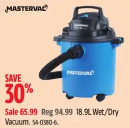Canadian Tire Mastervac Wet/Dry Vacuum offer