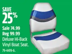 Canadian Tire Deluxe Hi-Back Vinyl Boat Seat offer