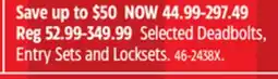 Canadian Tire Schlage Selected Deadbolts, Entry Sets and Locksets offer