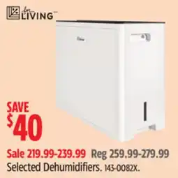 Canadian Tire For Living Selected Dehumidifiers offer