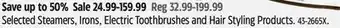 Canadian Tire Black & Decker Selected Steamers, Irons, Electric Toothbrushes and Hair Styling Products offer