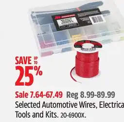 Canadian Tire MotoMaster Selected Automotive Wires, Electrica Tools and Kits offer