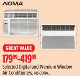 Canadian Tire Noma Selected Digital and Premium Window Air Conditioners offer