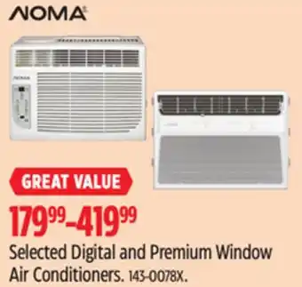 Canadian Tire Noma Selected Digital and Premium Window Air Conditioners offer