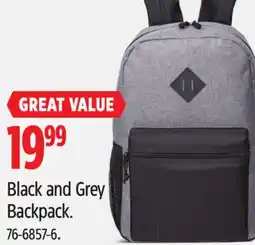 Canadian Tire Outbound Black and Grey Backpack offer
