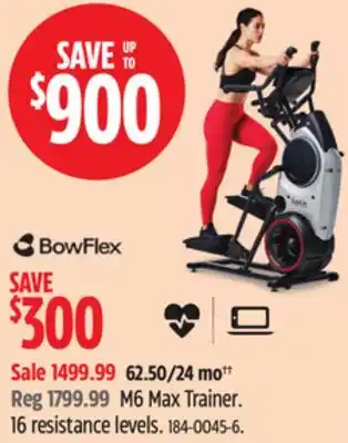 Canadian Tire Bowflex M6 Max Trainer. 16 resistance levels offer
