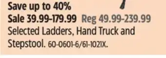 Canadian Tire Mastercraft Selected Ladders, Hand Truck and Stepstool offer