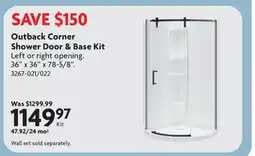 Home Hardware Outback Corner Shower Door & Base Kit offer