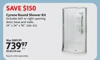 Home Hardware Cyrene Round Shower Kit offer