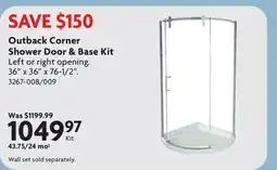 Home Hardware Outback Corner Shower Door & Base Kit offer