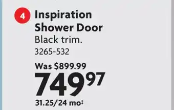 Home Hardware Inspiration Shower Door offer