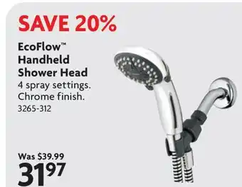 Home Hardware EcoFlow Handheld Shower Head offer