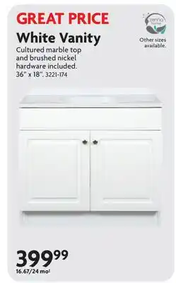 Home Hardware White Vanity offer