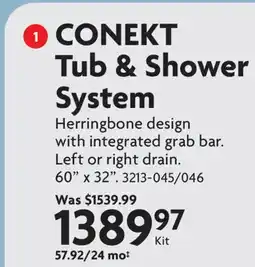 Home Hardware CONEKT Tub & Shower System offer