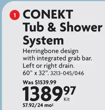 Home Hardware CONEKT Tub & Shower System offer