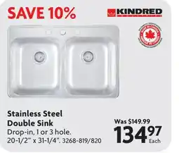 Home Hardware Stainless Steel Double Sink offer