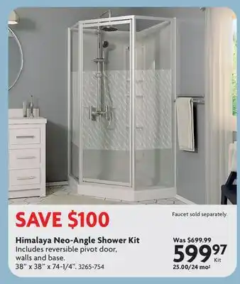 Home Hardware Himalaya Neo-Angle Shower Kit offer