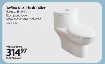 Home Hardware Tofino Dual Flush Toilet offer