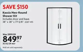 Home Hardware Kassia Neo-Round Shower Kit offer