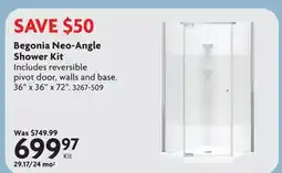 Home Hardware Begonia Neo-Angle Shower Kit offer