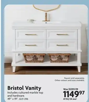 Home Hardware Bristol Vanity offer