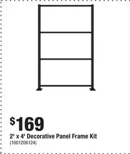 Home Depot 2' x 4' Decorative Panel Frame Kit offer