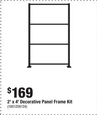 Home Depot 2' x 4' Decorative Panel Frame Kit offer