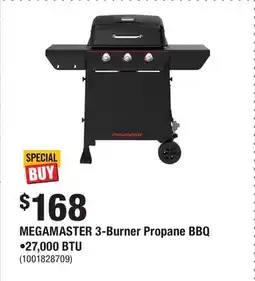 Home Depot MEGAMASTER 3-Burner Propane BBQ •27,000 BTU offer
