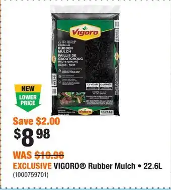 Home Depot EXCLUSIVE VIGORO Rubber Mulch • 22.6L offer
