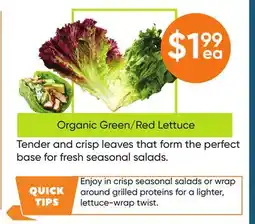 Healthy Planet Organic Green/Red Lettuce offer