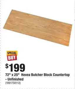 Home Depot 72 x 25 Hevea Butcher Block Countertop - Unfinished offer