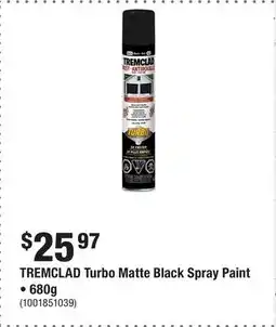 Home Depot TREMCLAD Turbo Matte Black Spray Paint • 680g offer