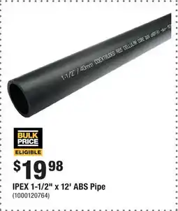 Home Depot IPEX 1-1/2 x 12' ABS Pipe offer