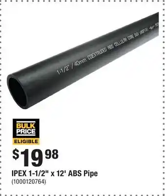 Home Depot IPEX 1-1/2 x 12' ABS Pipe offer