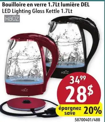 Sushi Shop LED Lighting Glass Kettle 1.7Lt offer