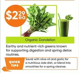 Healthy Planet Organic Dandelion offer