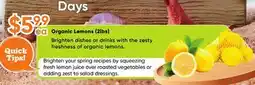 Healthy Planet Organic Lemons offer