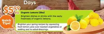 Healthy Planet Organic Lemons offer