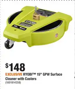 Home Depot EXCLUSIVE RYOBI 15 GPW Surface Cleaner with Casters offer
