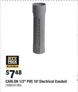 Home Depot CARLON 1/2 PVC 10' Electrical Conduit offer