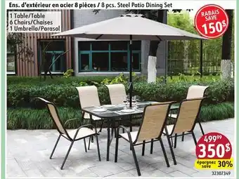 Sushi Shop 8 pcs. Steel Patio Dining Set offer