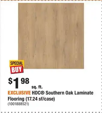Home Depot EXCLUSIVE HDC Southern Oak Laminate Flooring (17.24 sf/case) offer