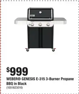 Home Depot WEBER GENESIS E-315 3-Burner Propane BBQ in Black offer