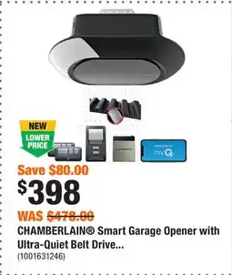 Home Depot CHAMBERLAIN Smart Garage Opener with Ultra-Quiet Belt Drive offer