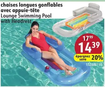 Sushi Shop Lounge Swimming Pool with Headrest offer