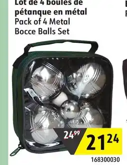 Sushi Shop Pack of 4 Metal Bocce Balls Set offer
