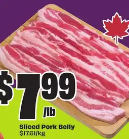 FreshCo Sliced Pork Belly $17.61/kg offer