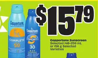 FreshCo Coppertone Sunscreen Selected 148-259 mL or 156 g Selected Varieties offer