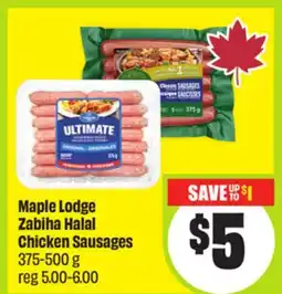 FreshCo Maple Lodge Zabiha Halal Chicken Sausages 375-500 g offer