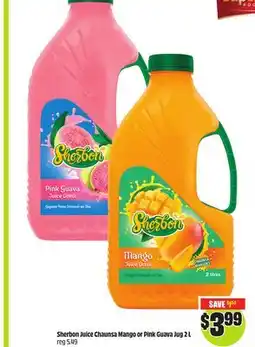 FreshCo Sherbon Juice Chaunsa Mango or Pink Guava Jug 2 L offer